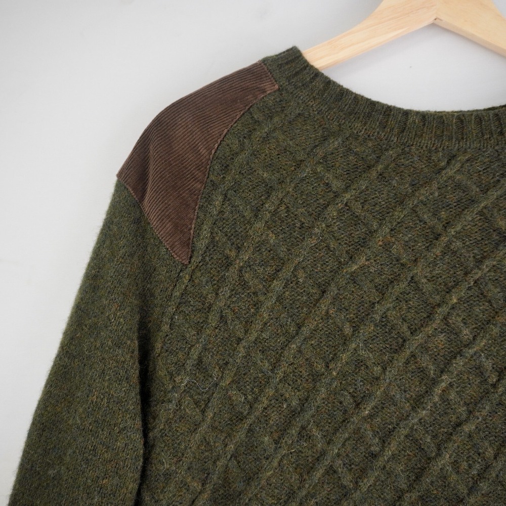 Telluride Clothing Men's Wool Sweater with Cordoroy Shoulder Patches M Grandpa - Picture 3 of 9